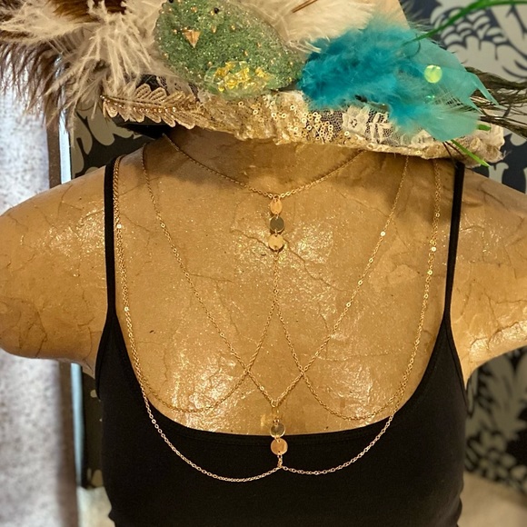 Gold Statement Body Chain Sexy Necklace - Picture 7 of 11